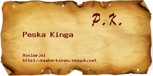 Peska Kinga névjegykártya